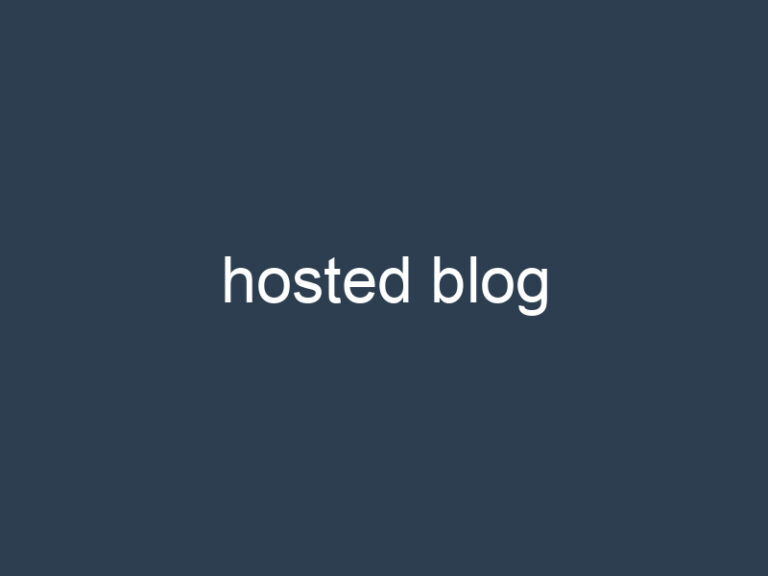 hosted blog