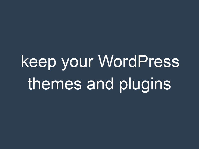 keep your WordPress themes and plugins