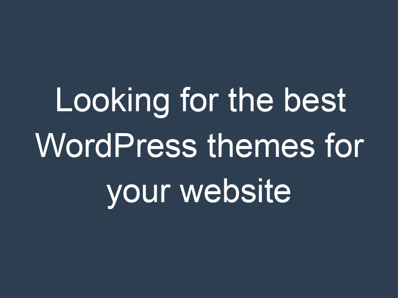 Looking for the best WordPress themes for your website