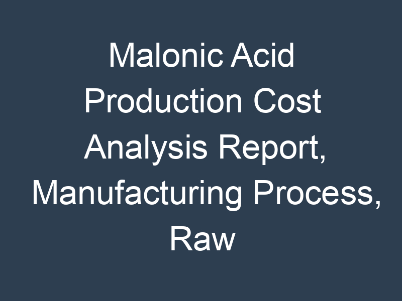 Malonic Acid Production Cost Analysis Report, Manufacturing Process, Raw Materials Requirements, Costs and Key Process Information, Provided by Procurement Resource