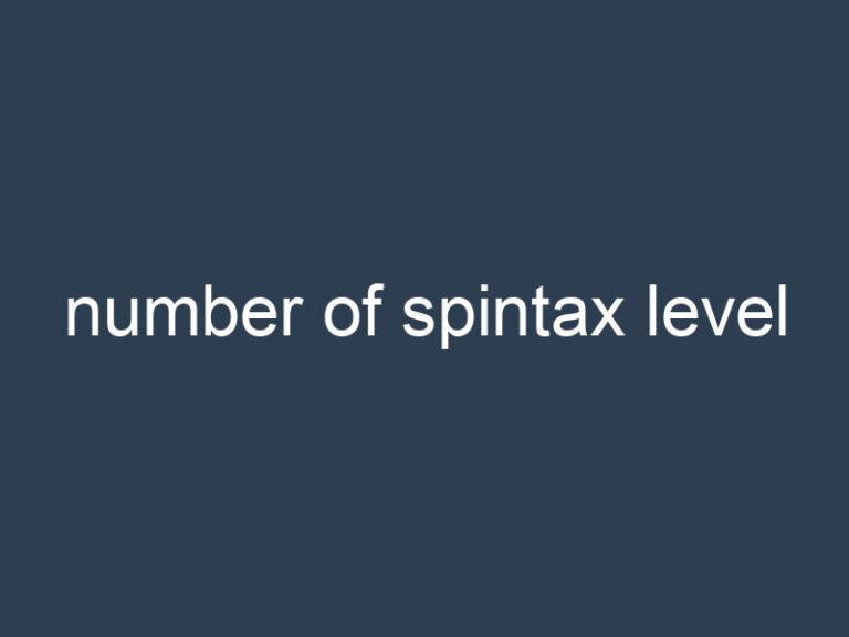 number of spintax level