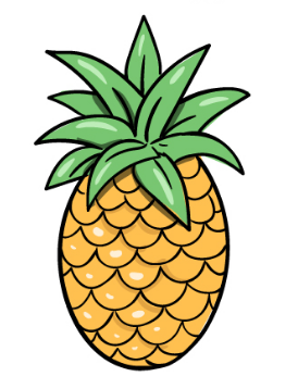 Draw a pineapple – Bit by Bit Guide.