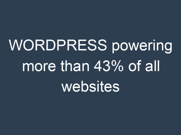 WORDPRESS powering more than 43% of all websites