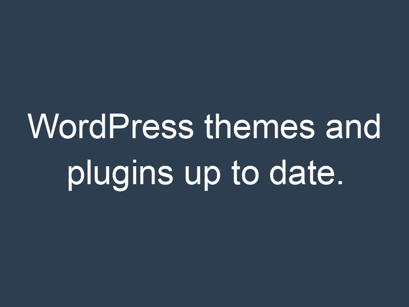 WordPress themes and plugins up to date.