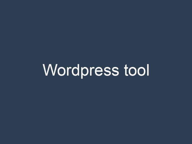 WordPress tool