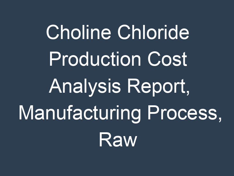 Choline Chloride Production Cost Analysis Report, Manufacturing Process, Raw Materials Requirements, Costs and Key Process Information, Provided by Procurement Resource