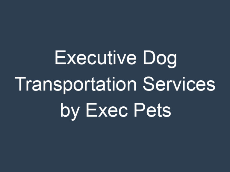 Executive Dog Transportation Services| Exec Pets