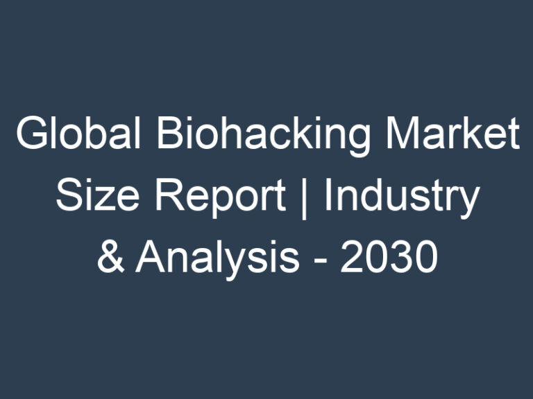 Global Biohacking Market Size Report | Industry & Analysis – 2030