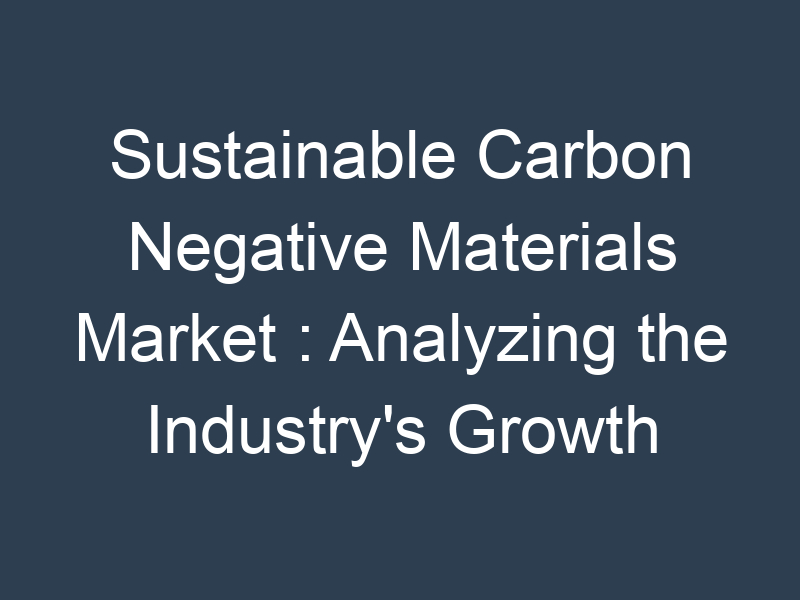 Sustainable Carbon Negative Materials Market : Analyzing the Industry's Growth and Challenges
