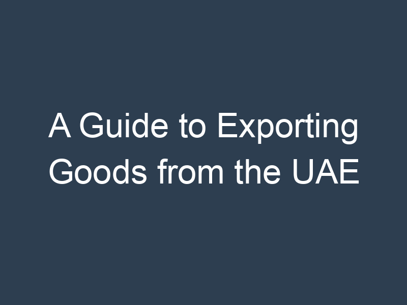 A Guide to Exporting Goods from the UAE