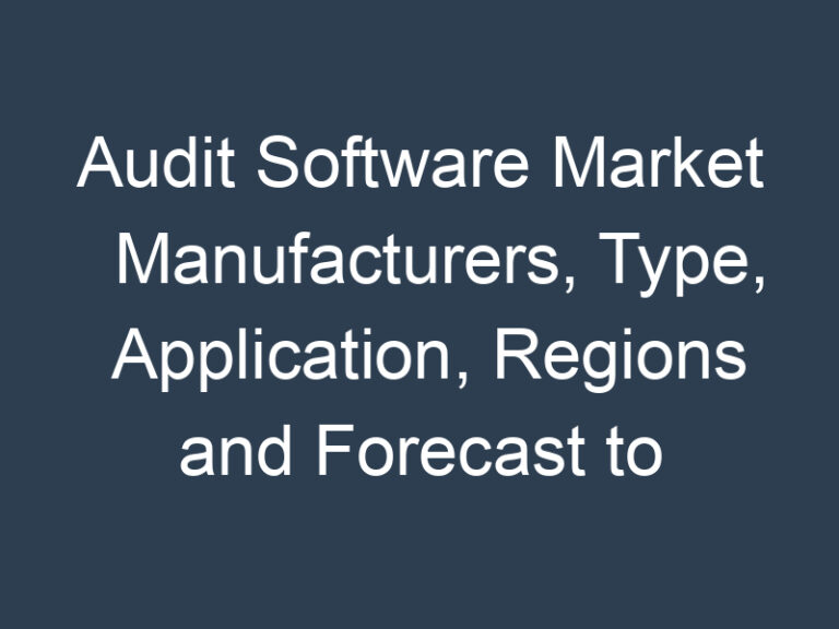 Audit Software Market Manufacturers, Type, Application, Regions and Forecast to 2030