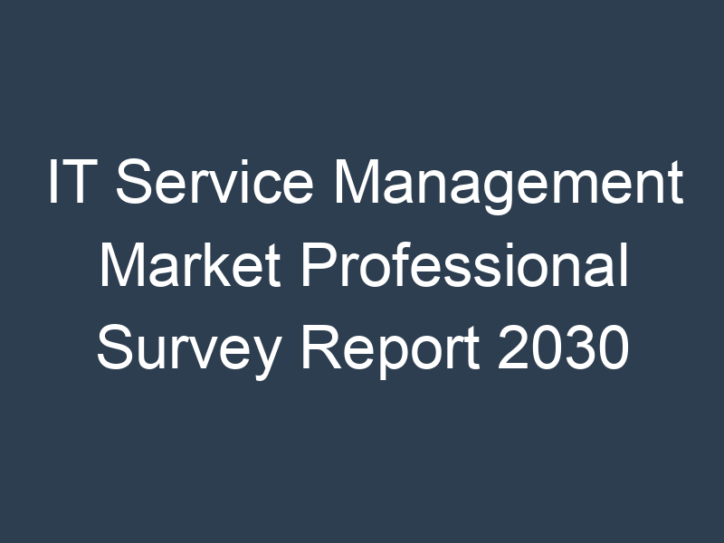 IT Service Management Market Professional Survey Report 2030