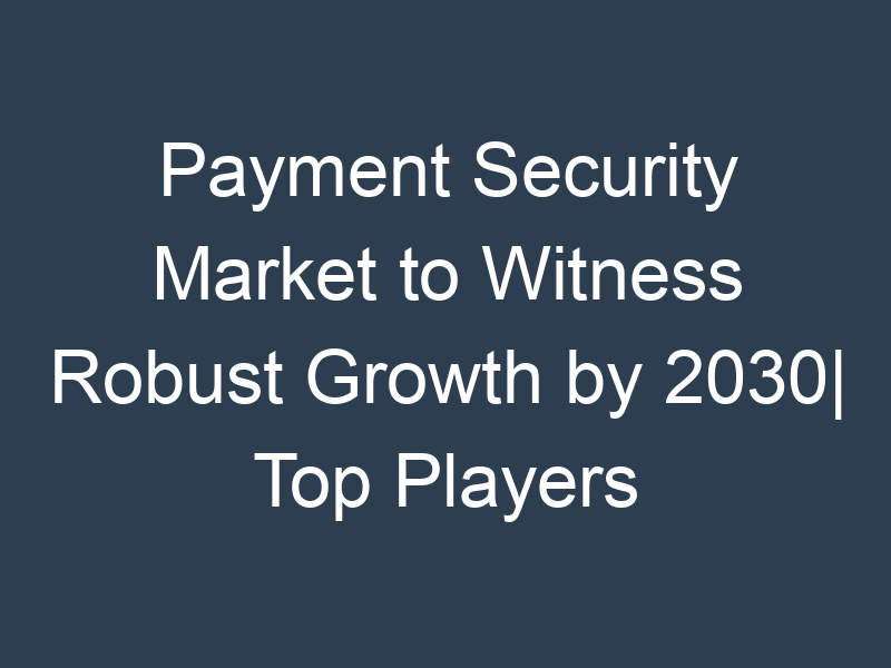 Payment Security Market to Witness Robust Growth by 2030| Top Players